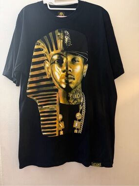 Last Kings x T-Raww Tyga Graphic T-Shirt Black Size Large